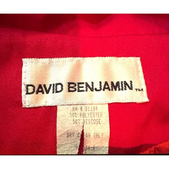 David Benjamin Womens XL Red Single-Breasted Trench Coat & Pant Set - Picture 7 of 14
